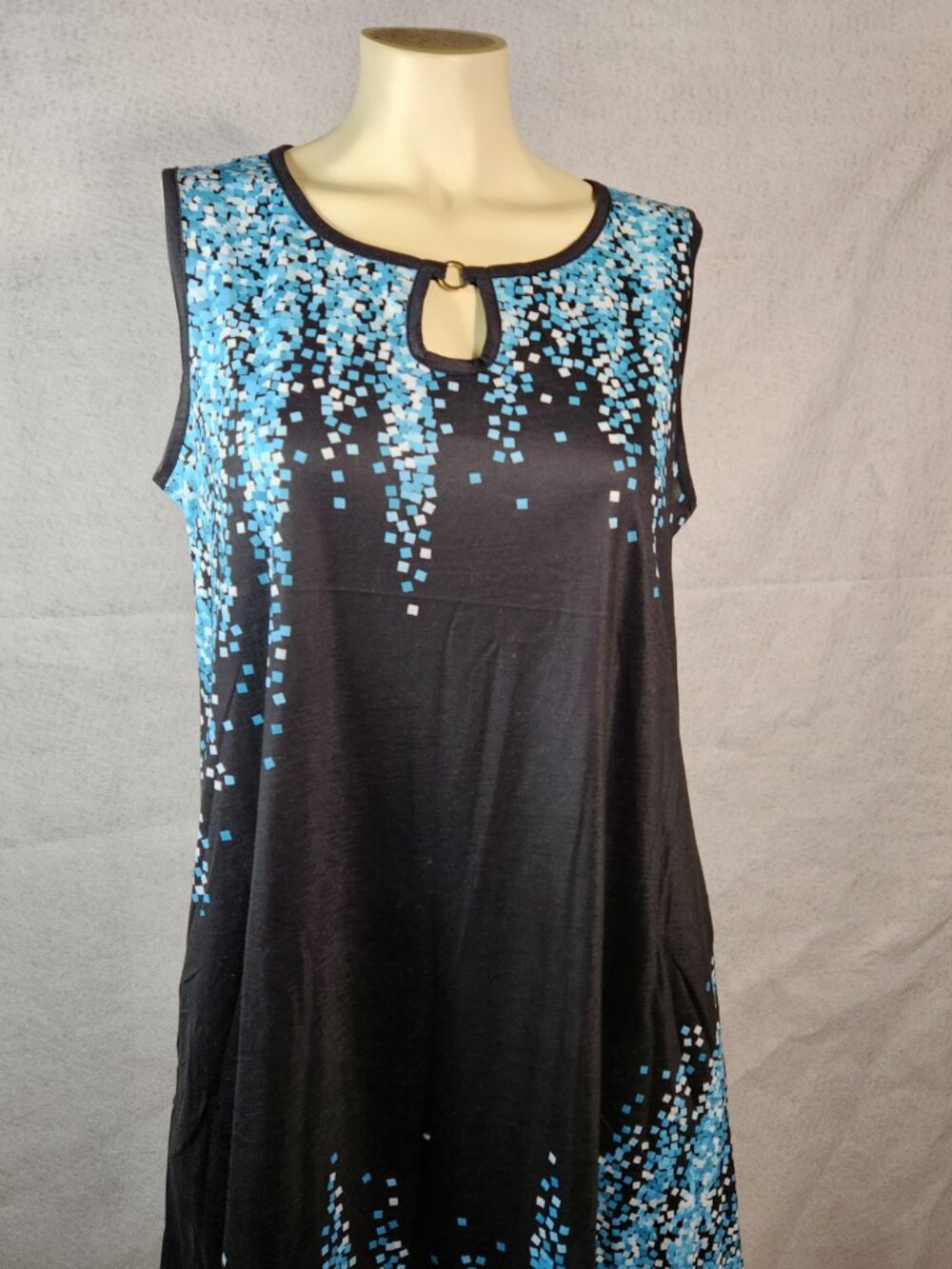 Womens Midi Sleeveless Tank Dress Size Large Cotton Blend Lightweight Black EUC - Picture 10 of 10